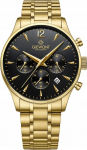 Giewont Zegarek Giewont Zegarek Męski Chronograph Sapphire Złoto Czarny GW6310-B4