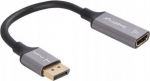 Lanberg Kabel adapter Lanberg Displayport (M) -> HDMI (F) 4K na kablu 20cm srebrny