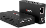 Lindy System przekazu sygnału AV Lindy 43408 przedłużacz AV Nadajnik i odbiornik AV Czarny