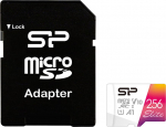 Silicon Power m&auml;lukaart microSDXC 256GB Elite + adapter