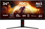 AOC G4 CU34G4ZCA PC lamekuvar 86,4 cm (34") 3440 x 1440 pikslit Wide Quad HD Must, Punane