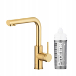 KFA Bateria kuchenna KFA KFA bateria kuchenna z funkcją filtracji wody DUERO PURE BASIC + zestaw filtrujący PROFINE SILVER S, brushed light gold 6623-914-39