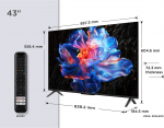 TCL P6K 43P6K teler 109,2 cm (43") 4K Ultra HD Nutiteleri funktsioon WiFi Metallik