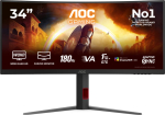 AOC G4 CU34G4CAP PC lamekuvar 86,4 cm (34") 3440 x 1440 pikslit UltraWide Quad HD LCD Must, Punane