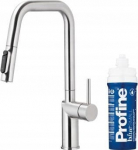 KFA Bateria kuchenna KFA DUERO PURE STYLE PULL-OUT BATERIA KUCHENNA Z FUNKCJĄ FILTRACJI WODY I WYCIĄGANĄ WYLEWKĄ + ZESTAW FILTRUJĄCY PROFINE BLUE S, INOX