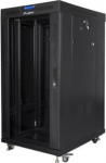 Lanberg Free-standing cabinet 19 inches 22U 600x800 glass doors LCD (flat pack) v2 black