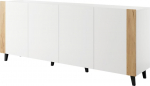 Cama Meble FARO chest of drawers 200x42x82 white matt + oak craft