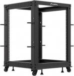 Lanberg Open rack 19 inches 15U 600x600-1100 adjustable black
