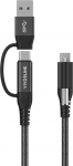 Vivolink Kabel USB VivoLink USB-A + USB-C - USB-C 1.5 m Czarny (PROUSBCMM1.5ADP)