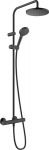Hansgrohe Termostatinė du&scaron;o sistema Hansgrohe Vernis Blend 200, 1jet Showerpipe, juoda matinė, 26276670
