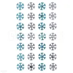 Dekor.lipnūs kristalai SNOWFLAKES BLUE&CRYSTAL 28vnt