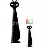 Medinė liniuotė 15cm KATĖ juoda