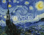 Maalimine numbrite j&auml;rgi: Vincent van Goghi "T&auml;htede &ouml;&ouml;", 40 x 50 cm, karbis