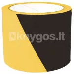 Hoiatuslint 75 mm x 100 m, must/kollane, mittekleepuv