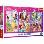 TREFL DISNEY PRINCESS puslede komplekt S&otilde;brad, 3x80 osa