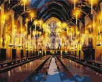 Maalimine numbrite j&auml;rgi "Harry Potter" &mdash; Suursaal, metallikv&auml;rvidega, 40&times;50 cm, karbis (Warner Bros)