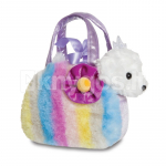 AURORA Fancy Pals pehme m&auml;nguasi triibuline kandekott koeraga, 20 cm