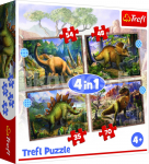 TREFL Puslede komplekt 4 in 1 Dinosaurused