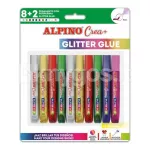 ALPINO Crea+ s&auml;delev liimikomplekt, 8 v&auml;rvi + 2 neoonv&auml;rvi