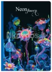 Vihik A4, 96 lehte, 70 g/m&sup2;, jooneline &ndash; NEON FLOWERS