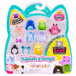 SQUISHMALLOWS SQUISH-A-LONGS minifiguuride komplekt, 8 tk, 2,5 cm