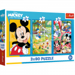 TREFL DISNEY MICKEY MOUSE puslede komplekt Miki-Hiire tiim, 3x80 osa
