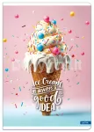 Vihik A4, jooneline, 52 lehte, 70 g/m&sup2;, ICE CREAM