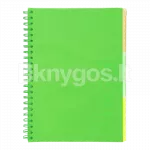 NEON A4 spiraalvihik plastikkaanega, 120 lehte, ruuduline, heleroheline