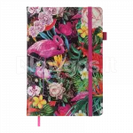 EXOTIC A5 vihik, 96 lk, ruuduline, elastikuga, flamingod