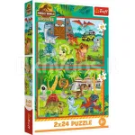 TREFL JURASSIC WORLD puslede komplekt V&auml;ikesed dinosaurused, 2x24 osa