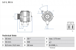 Generaator BOSCH 0 986 049 191