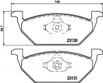 Piduriklotsi komplekt,ketaspidur HELLA 8DB 355 008-591