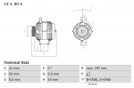 Generaator BOSCH 0 986 048 771