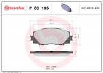 Piduriklotsi komplekt,ketaspidur BREMBO P 83 106