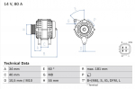 Generaator BOSCH 0 986 042 660