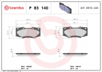 Piduriklotsi komplekt,ketaspidur BREMBO P 83 140