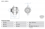Generaator BOSCH 0 986 049 670