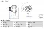 Generaator BOSCH 0 986 086 090