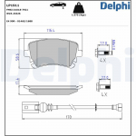 Piduriklotsi komplekt,ketaspidur DELPHI LP1911