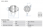 Generaator BOSCH 0 986 045 611