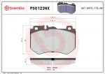 Piduriklotsi komplekt,ketaspidur BREMBO P50123NX