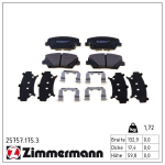 Piduriklotsi komplekt,ketaspidur ZIMMERMANN 25757.175.3