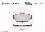 Piduriklotsi komplekt,ketaspidur BREMBO P 86 007