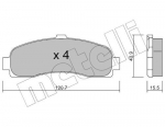 Piduriklotsi komplekt,ketaspidur METELLI 22-0145-0