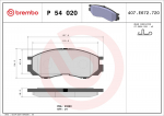 Piduriklotsi komplekt,ketaspidur BREMBO P 54 020