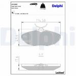Piduriklotsi komplekt,ketaspidur DELPHI LP1505