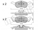 Piduriklotsi komplekt,ketaspidur METELLI 22-0291-0