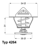 Termostaat,Jahutusvedelik WAHLER 4264.87D