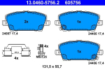 Piduriklotsi komplekt,ketaspidur ATE 13.0460-5756.2