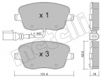 Piduriklotsi komplekt,ketaspidur METELLI 22-0547-1